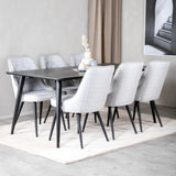 Dipp jídelní stůl - 180*90cm - Černá dýha / celé černé nohy +Velvet Deluxe Di