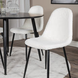 Dipp jídelní stůl - 115 cm - Černá dýha / celé černé nohy + Polar Fluff Dining C