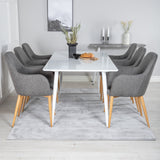 Polar Jídelní stůl 180 cm - Bílá deska / Bílé nohy +Comfort - Jídelní židle - Dub/tmavě šedá _6