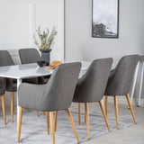 Polar Jídelní stůl 180 cm - Bílá deska / Bílé nohy +Comfort - Jídelní židle - Dub/tmavě šedá _6