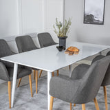 Polar Jídelní stůl 180 cm - Bílá deska / Bílé nohy +Comfort - Jídelní židle - Dub/tmavě šedá _6