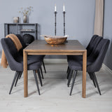 Posuvný prodlužovací stůl - Dub kouřový - 170+40+40 cm + Jídelní židle Velvet Deluxe -