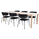 Slider Extension Table - White Wash - 170+40+40cm +Arrow křeslo - Černé nohy