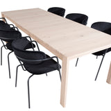Slider Extension Table - White Wash - 170+40+40cm +Arrow křeslo - Černé nohy