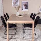 Posuvný rozšiřovací stůl - White Wash - 170+40+40cm +Muce Jídelní židle - Černé nohy - Black Fabric_6