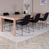 Posuvný rozšiřovací stůl - White Wash - 170+40+40cm +Muce Jídelní židle - Černé nohy - Black Fabric_6