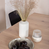 Posuvný rozšiřovací stůl - White Wash - 170+40+40cm +Muce Jídelní židle - Černé nohy - Black Fabric_6