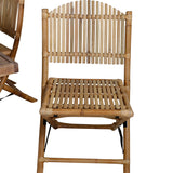 Erica Jídelní stůl akáciová drátěná kartáčovaná 214*100+Cane Skládací jídelní židle - Bambus / šedá Cushion_6