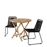 Cane Café stůl ø80cm - Stohovací židle Bamboo+Lindos - Black Alu / Black Rope_2