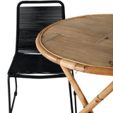 Cane Café stůl ø80cm - Stohovací židle Bamboo+Lindos - Black Alu / Black Rope_2
