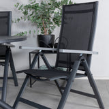Jídelní stůl Alma - Black Alu - ø120cm+Albany Light 5-pos - černá / Černá textilie a šedý teak_4