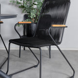 Jídelní stůl Alma - Black Alu - ø120cm+Bois křeslo - Black Alu / Black Lane / Acacia_4