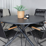 Jídelní stůl Alma - Black Alu - ø120cm+Bois křeslo - Black Alu / Black Lane / Acacia_4
