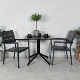 Kavárenský stůl Way 70*70+Levels Chair (stohovatelné) - Black Alu / Black Aintwood_2