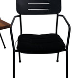 Doory Jídelní stůl - černá ocel / akátová deska v teakovém vzhledu - 250*100cm+Nicke Jídelní židle š. loketní opěrka - Black Steel_6