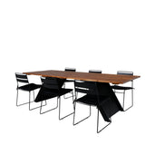 Jídelní stůl Doory - černá ocel / akátová deska v teakovém vzhledu - 250*100 cm + jídelní židle Lina - Black_6