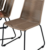 Jídelní stůl Doory - černá ocel / akátová deska v teakovém vzhledu - 250*100 cm + stohovací židle Lindos - Black Alu / Latte Rope_8