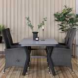 Jídelní stůl Virya - BLACK Alu / šedé sklo - malý stůl + židle Padova (křeslo) - Black/Grey_4