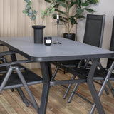 Jídelní stůl Virya - BLACK Alu / šedé sklo - malý stůl+Break 5:pos Židle - Black/Black_4