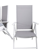 Jídelní stůl Virya - bílá Alu / šedé sklo - velký stůl + židle Break 5:pos - bílá/šedá_6