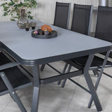 Jídelní stůl Virya - černá Alu / šedé sklo - velký stůl + židle Break 5:pos - Black/Black_6