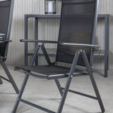 Jídelní stůl Virya - černá Alu / šedé sklo - velký stůl + židle Break 5:pos - Black/Black_6