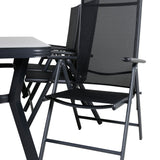 Jídelní stůl Virya - černá Alu / šedé sklo - velký stůl + židle Break 5:pos - Black/Black_6