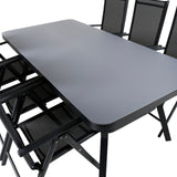 Jídelní stůl Virya - černá Alu / šedé sklo - velký stůl + židle Break 5:pos - Black/Black_6
