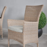 Jídelní stůl Paola - černá ocel / přírodní proutí - 200*100 + jídelní židle Toscana - přírodní proutí / přírodní cushion_4