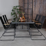 Jídelní stůl+Bois křeslo Dallas - Black Alu / Black Rope / Acacia_6