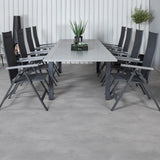 Albany Table - 224/324 - Black/Grey+Albany Light 5-pos - black / Black textilene and gray teak_8