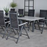 Albany Table - 224/324 - Black/Grey+Albany Light 5-pos - black / Black textilene and gray teak_8