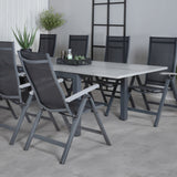 Albany Table - 224/324 - Black/Grey+Albany Light 5-pos - black / Black textilene and gray teak_8