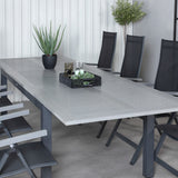 Albany Table - 224/324 - Black/Grey+Albany Light 5-pos - black / Black textilene and gray teak_8