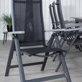 Albany Table - 224/324 - Black/Grey+Albany Light 5-pos - black / Black textilene and gray teak_8