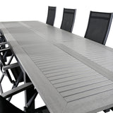 Albany Table - 224/324 - Black/Grey+Albany Light 5-pos - black / Black textilene and gray teak_8