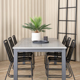 Albany Table - 224/324 - Black/Grey+Lindos Stohovací křeslo - Black Alu / Black Rope_6