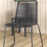 Albany Table - 224/324 - Black/Grey+Lindos Stohovací křeslo - Black Alu / Black Rope_6