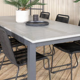 Albany Table - 224/324 - Black/Grey+Lindos Stohovací křeslo - Black Alu / Black Rope_6