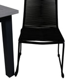 Albany Table - 224/324 - Black/Grey+Lindos Stohovací křeslo - Black Alu / Black Rope_6
