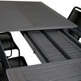 Albany Table - 224/324 - Black/Grey+Lindos Stohovací křeslo - Black Alu / Black Rope_6