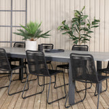 Albany Table - 224/324 - Black/Grey+Lindos Stohovací židle - Black Alu / Black Rope_8