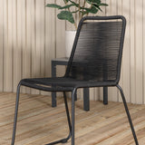 Albany Table - 224/324 - Black/Grey+Lindos Stohovací židle - Black Alu / Black Rope_8