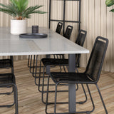 Albany Table - 224/324 - Black/Grey+Lindos Stohovací židle - Black Alu / Black Rope_8