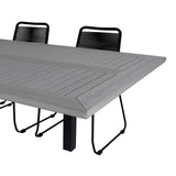 Albany Table - 224/324 - Black/Grey+Lindos Stohovací židle - Black Alu / Black Rope_8