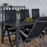 Break Table 205*90 - Black/Black+Albany Light 5-pos - černá / Černá textilní a šedý teak_6