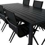 Break Table 205*90 – Černá/Black+Alina Jídelní židle – Černá Alu / Černá Textilene_6