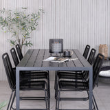 Break Table 205*90 - Black/Black+Lindos Stohovací židle - Black Alu / Black Rope_6