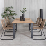 Stůl Panama 152/210 - Stohovací židle Black/Teak+Lindos - Black Alu / Latte Rope_6
