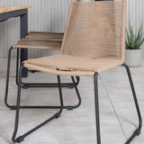 Stůl Panama 152/210 - Stohovací židle Black/Teak+Lindos - Black Alu / Latte Rope_6